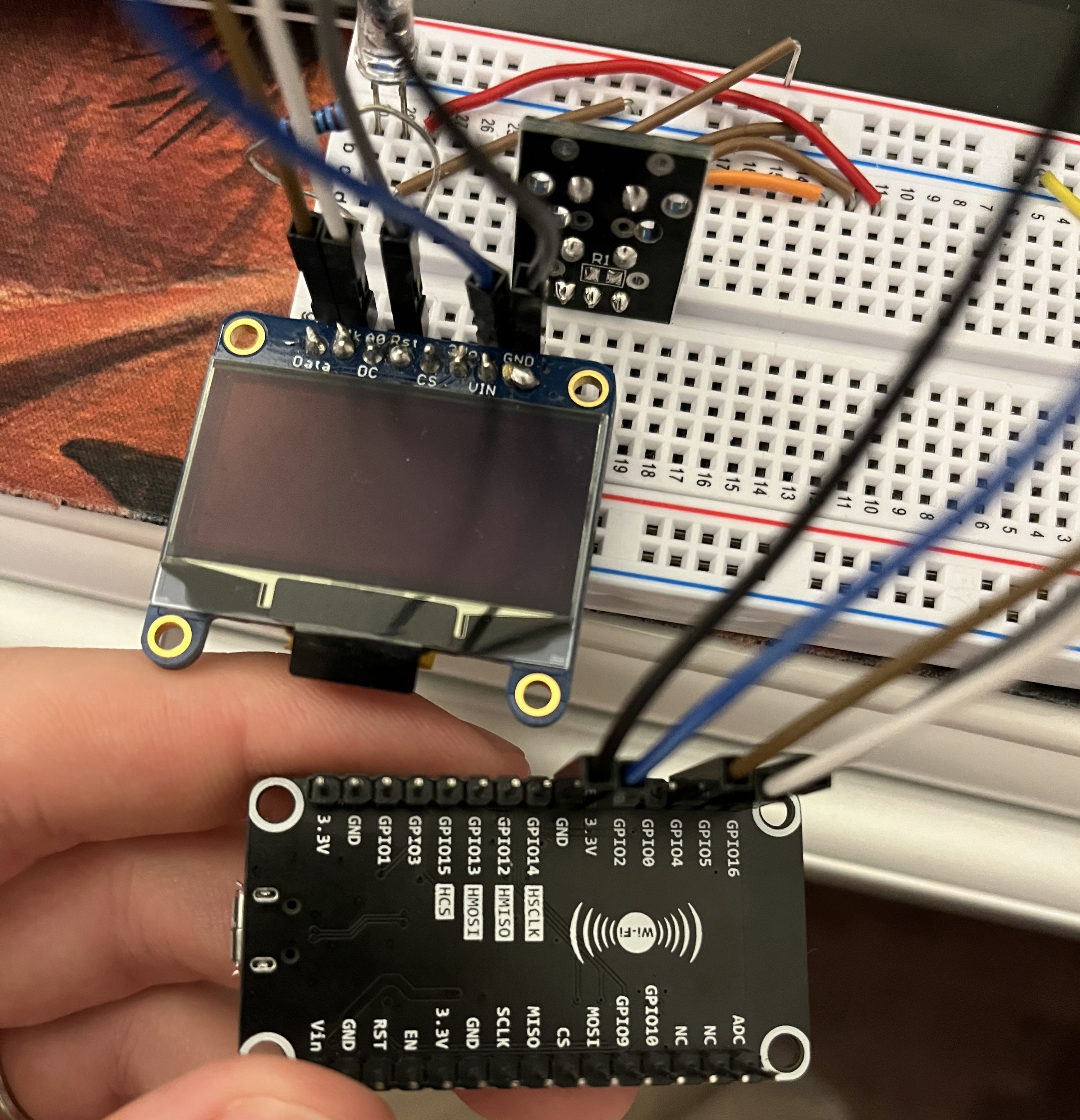 Hardware on breadboard